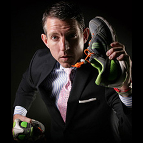 Dan Waldschmidt Inspirational Speaker Life Coach with Racing Shoes
